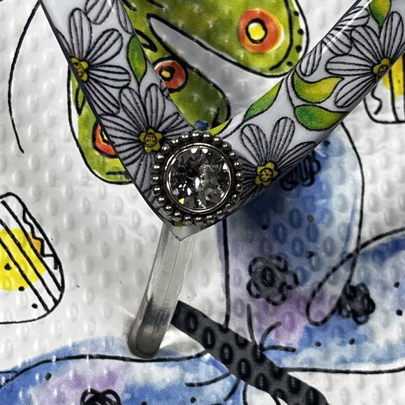 Brighton Breeze Sandals Womens Size 7 Butterfly Floral Platform Flip Flops Wedge - Picture 8 of 14